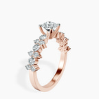 18kt Rose Gold Dorothea Side Stone Lab Diamond Ring standing product image one