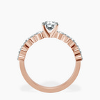 18kt Rose Gold Dorothea Side Stone Lab Diamond Ring side right image one