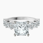 Platinum Dorothea Side Stone Lab Diamond Ring front image