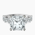 Platinum Dorothea Side Stone Lab Diamond Ring front image