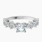 Platinum Dorothea Side Stone Lab Diamond Ring front image