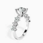 Platinum Dorothea Side Stone Lab Diamond Ring standing product image one