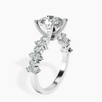 Platinum Dorothea Side Stone Lab Diamond Ring standing product image one
