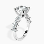 Platinum Dorothea Side Stone Lab Diamond Ring standing product image one