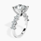 Platinum Dorothea Side Stone Lab Diamond Ring standing product image one