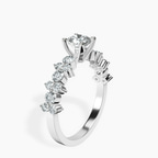 Platinum Dorothea Side Stone Lab Diamond Ring standing product image one