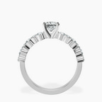 Platinum Dorothea Side Stone Lab Diamond Ring side right image one