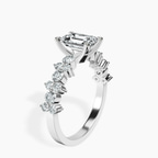 Platinum Dorothea Side Stone Lab Diamond Ring standing product image one