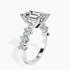 Platinum Dorothea Side Stone Lab Diamond Ring standing product image one