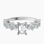 Platinum Dorothea Side Stone Lab Diamond Ring front image