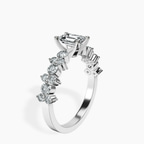 Platinum Dorothea Side Stone Lab Diamond Ring standing product image one