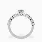 Platinum Dorothea Side Stone Lab Diamond Ring side right image one