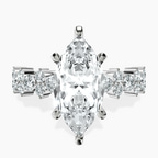 Platinum Dorothea Side Stone Lab Diamond Ring front image
