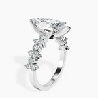 Platinum Dorothea Side Stone Lab Diamond Ring standing product image one