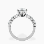 Platinum Dorothea Side Stone Lab Diamond Ring side right image one