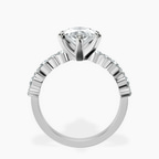 Platinum Dorothea Side Stone Lab Diamond Ring side right image one
