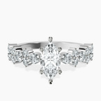 Platinum Dorothea Side Stone Lab Diamond Ring front image