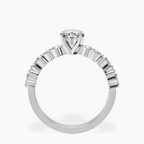 Platinum Dorothea Side Stone Lab Diamond Ring side right image one