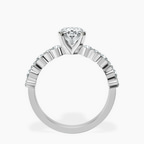 Platinum Dorothea Side Stone Lab Diamond Ring side right image one