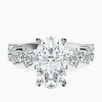 Platinum Dorothea Side Stone Lab Diamond Ring front image