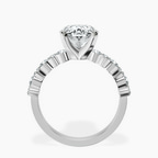 Platinum Dorothea Side Stone Lab Diamond Ring side right image one