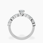 Platinum Dorothea Side Stone Lab Diamond Ring side right image one