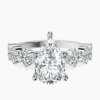 Platinum Dorothea Side Stone Lab Diamond Ring front image
