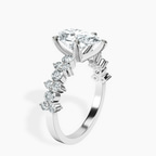 Platinum Dorothea Side Stone Lab Diamond Ring standing product image one