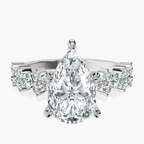 Platinum Dorothea Side Stone Lab Diamond Ring front image