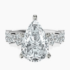 Platinum Dorothea Side Stone Lab Diamond Ring front image