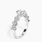 Platinum Dorothea Side Stone Lab Diamond Ring standing product image one