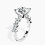 Platinum Dorothea Side Stone Lab Diamond Ring standing product image one
