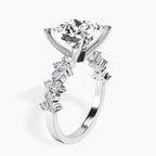Platinum Dorothea Side Stone Lab Diamond Ring standing product image one