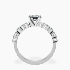 Platinum Dorothea Side Stone Lab Diamond Ring side right image one