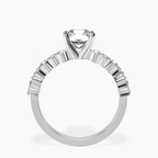 Platinum Dorothea Side Stone Lab Diamond Ring side right image one