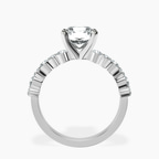 Platinum Dorothea Side Stone Lab Diamond Ring side right image one