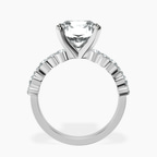 Platinum Dorothea Side Stone Lab Diamond Ring side right image one