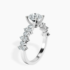 Platinum Dorothea Side Stone Lab Diamond Ring standing product image one