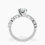 Platinum Dorothea Side Stone Lab Diamond Ring side right image one