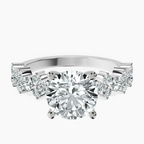 Platinum Dorothea Side Stone Lab Diamond Ring front image