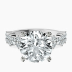 Platinum Dorothea Side Stone Lab Diamond Ring front image