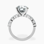 Platinum Dorothea Side Stone Lab Diamond Ring side right image one