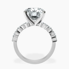 Platinum Dorothea Side Stone Lab Diamond Ring side right image one