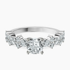 Platinum Dorothea Side Stone Lab Diamond Ring front image