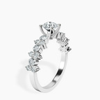 Platinum Dorothea Side Stone Lab Diamond Ring standing product image one