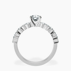 Platinum Dorothea Side Stone Lab Diamond Ring side right image one