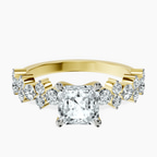 18kt Yellow Gold Dorothea Side Stone Lab Diamond Ring front image