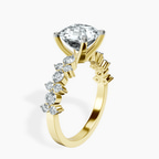 14kt Yellow Gold Dorothea Side Stone Lab Diamond Ring standing product image one