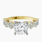 18ct Yellow Gold Dorothea Side Stone Lab Diamond Ring front image