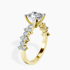 18ct Yellow Gold Dorothea Side Stone Lab Diamond Ring standing product image one